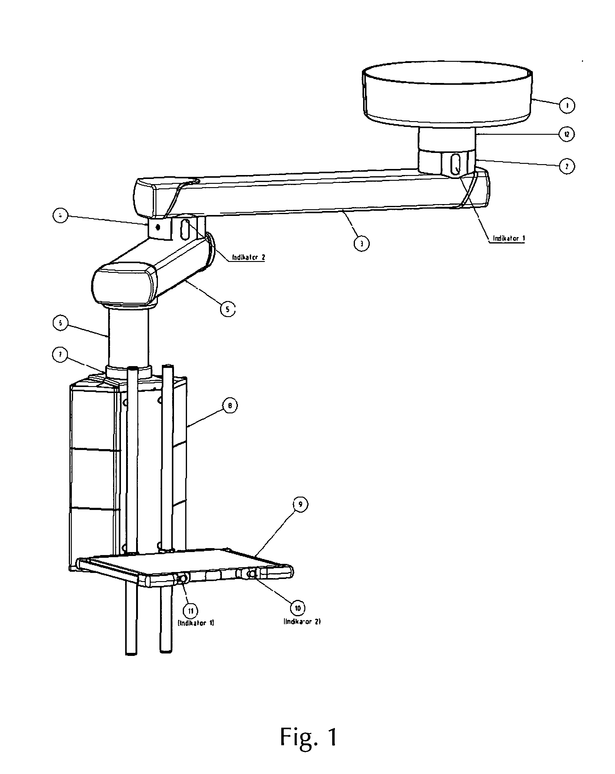 Support system comprising a control unit