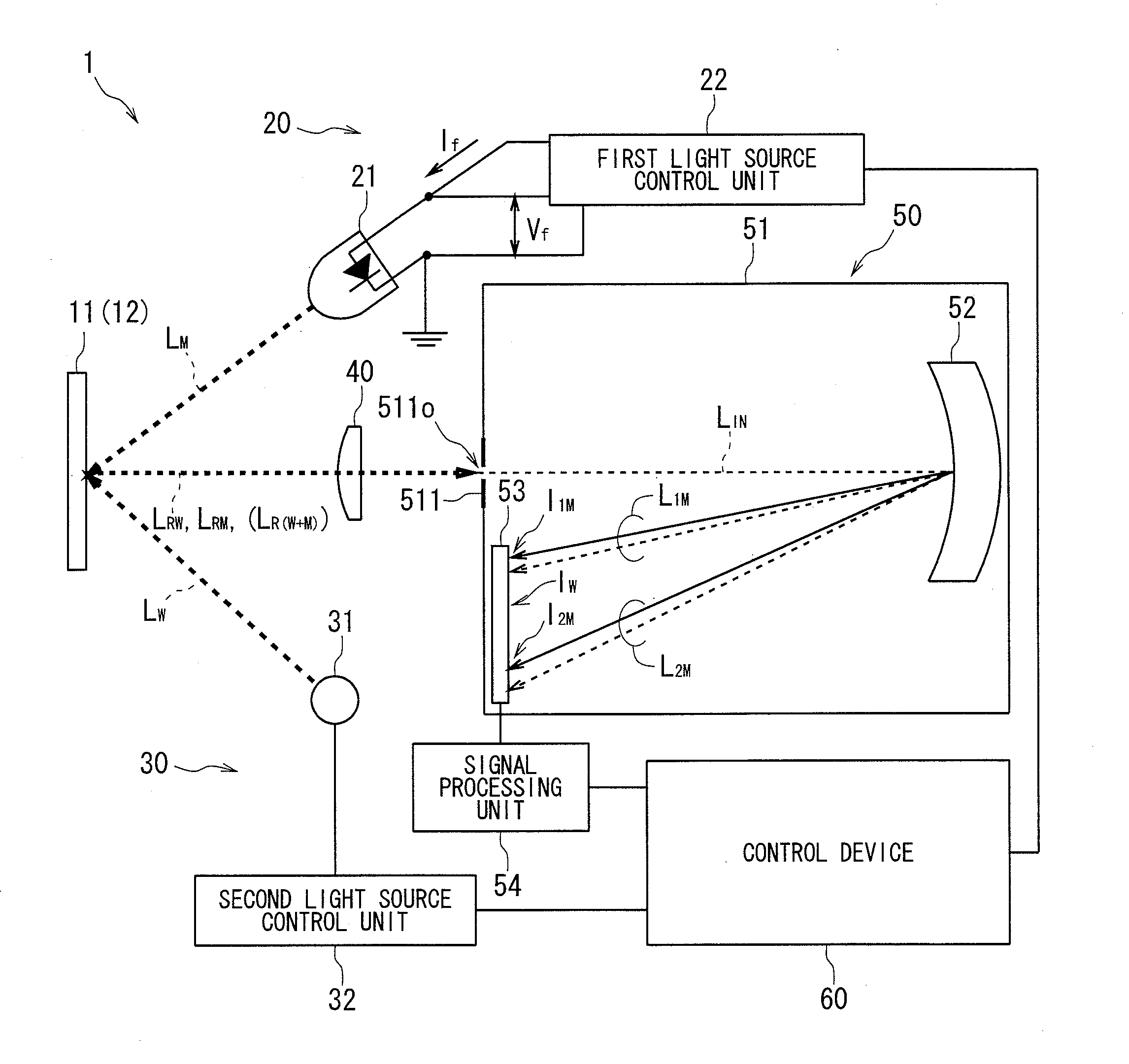 Spectral characteristic measuring device, method for correcting spectral characteristic measuring device and program