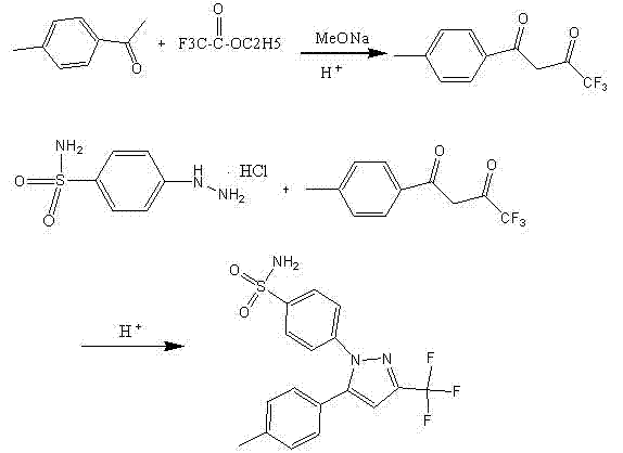 Preparation method of high-yield and high-purity celecoxib