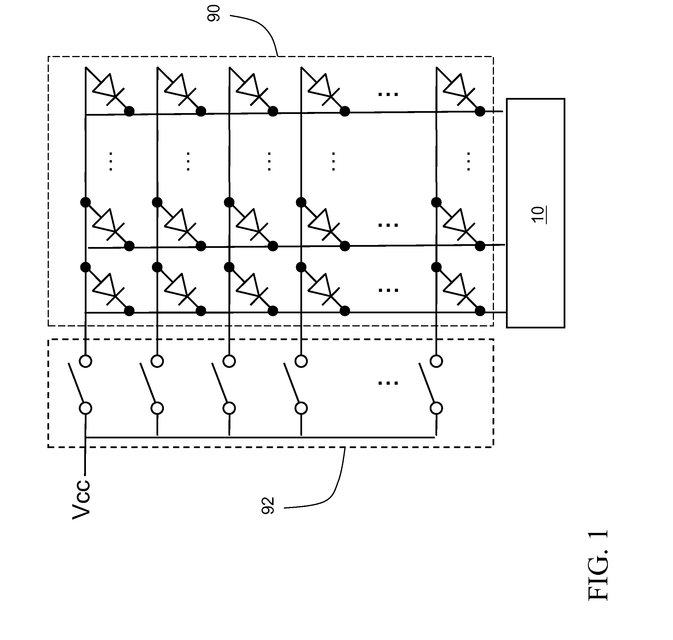 Scan-type display device control circuit