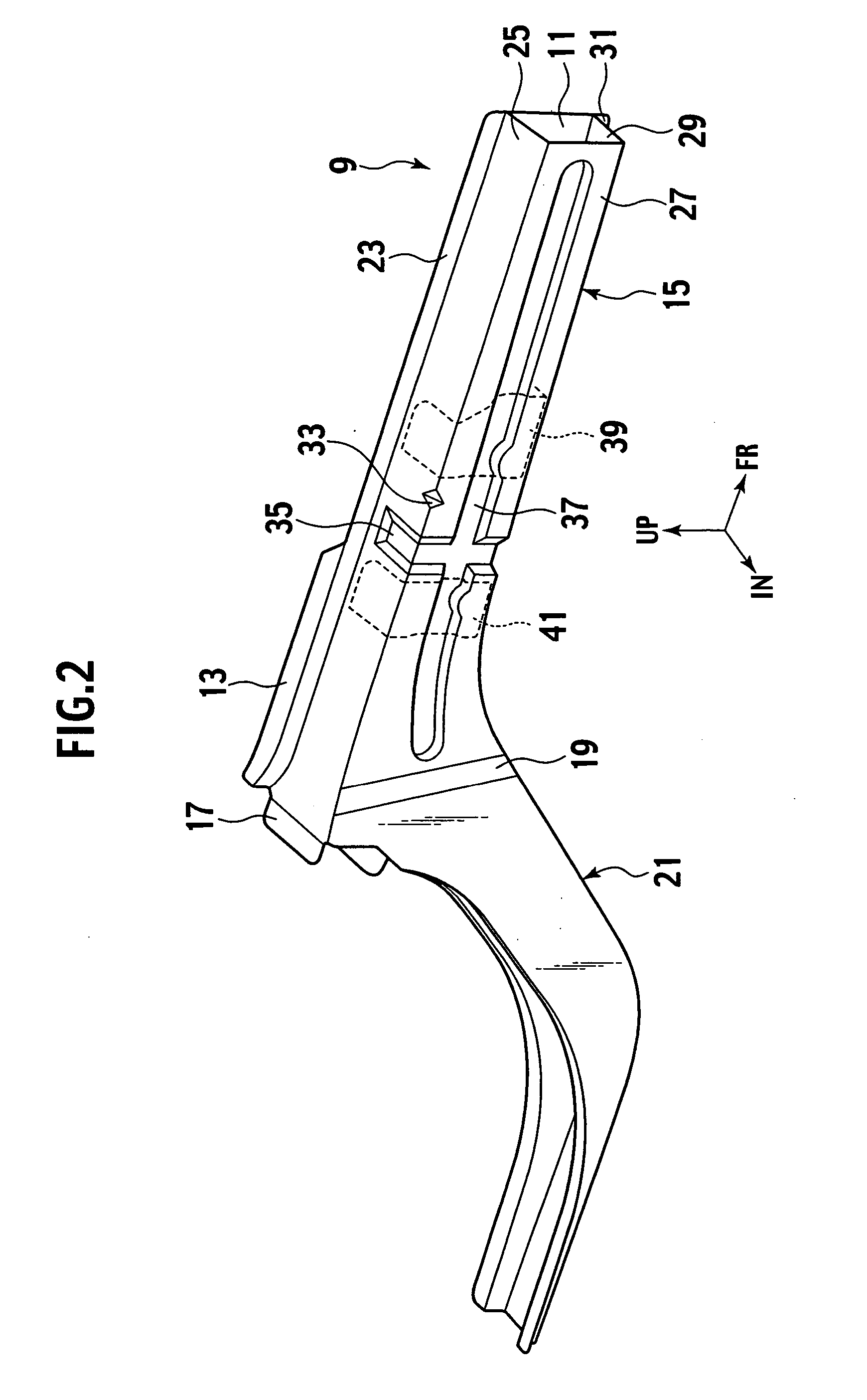 Impact energy absorbing structure of vehicle frame member