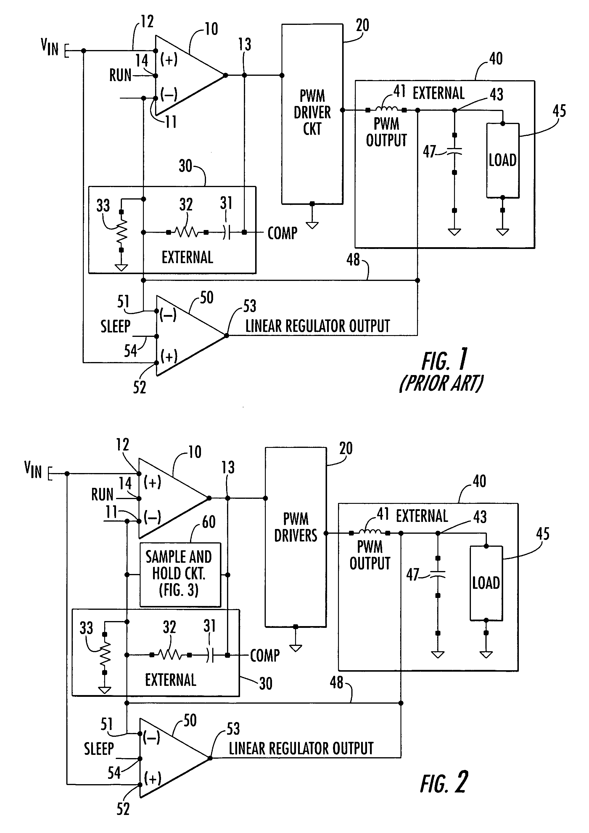 Compensation sample and hold for voltage regulator amplifier