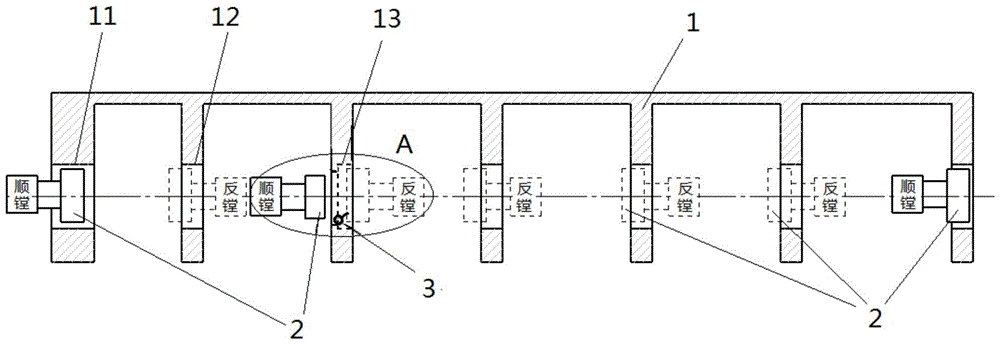 A machining method for camshaft hole of marine diesel engine frame