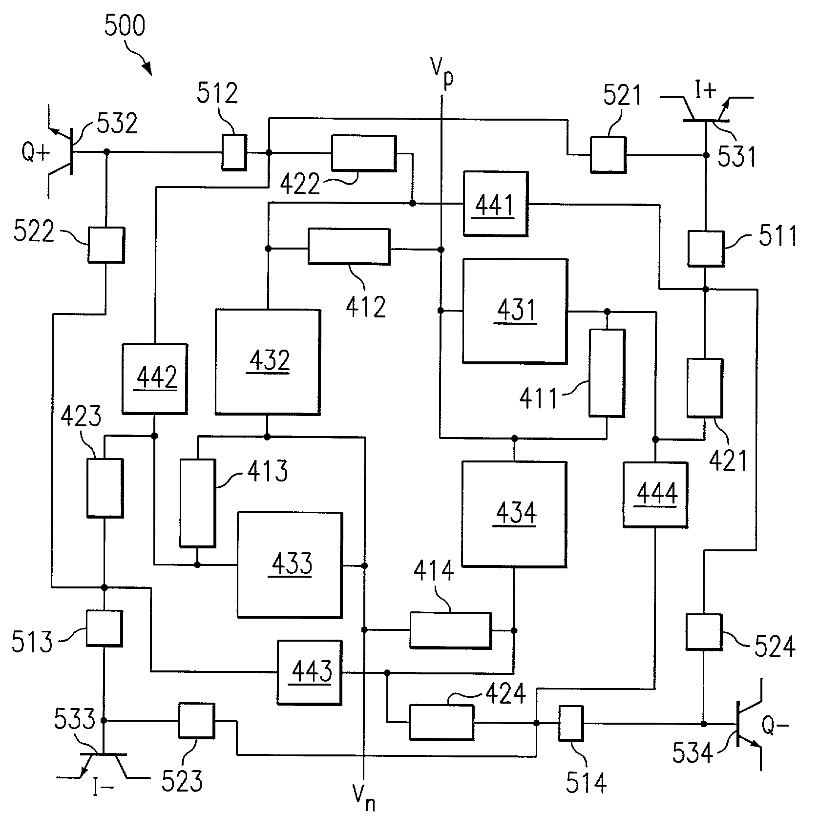 Efficient polyphase filter having a compact structure