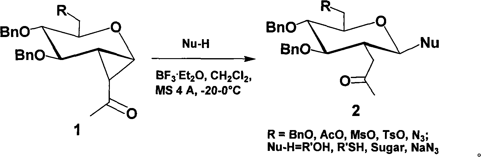Preparation method of 2-C-acetonyl-2-deoxy-glucoside compounds