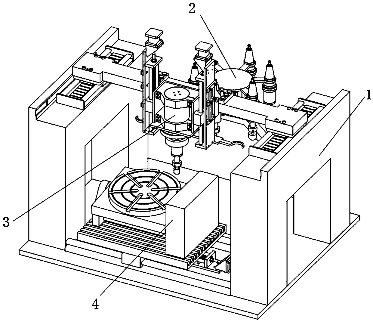 A high-speed, high-precision five-axis ultrasonic machining machine tool