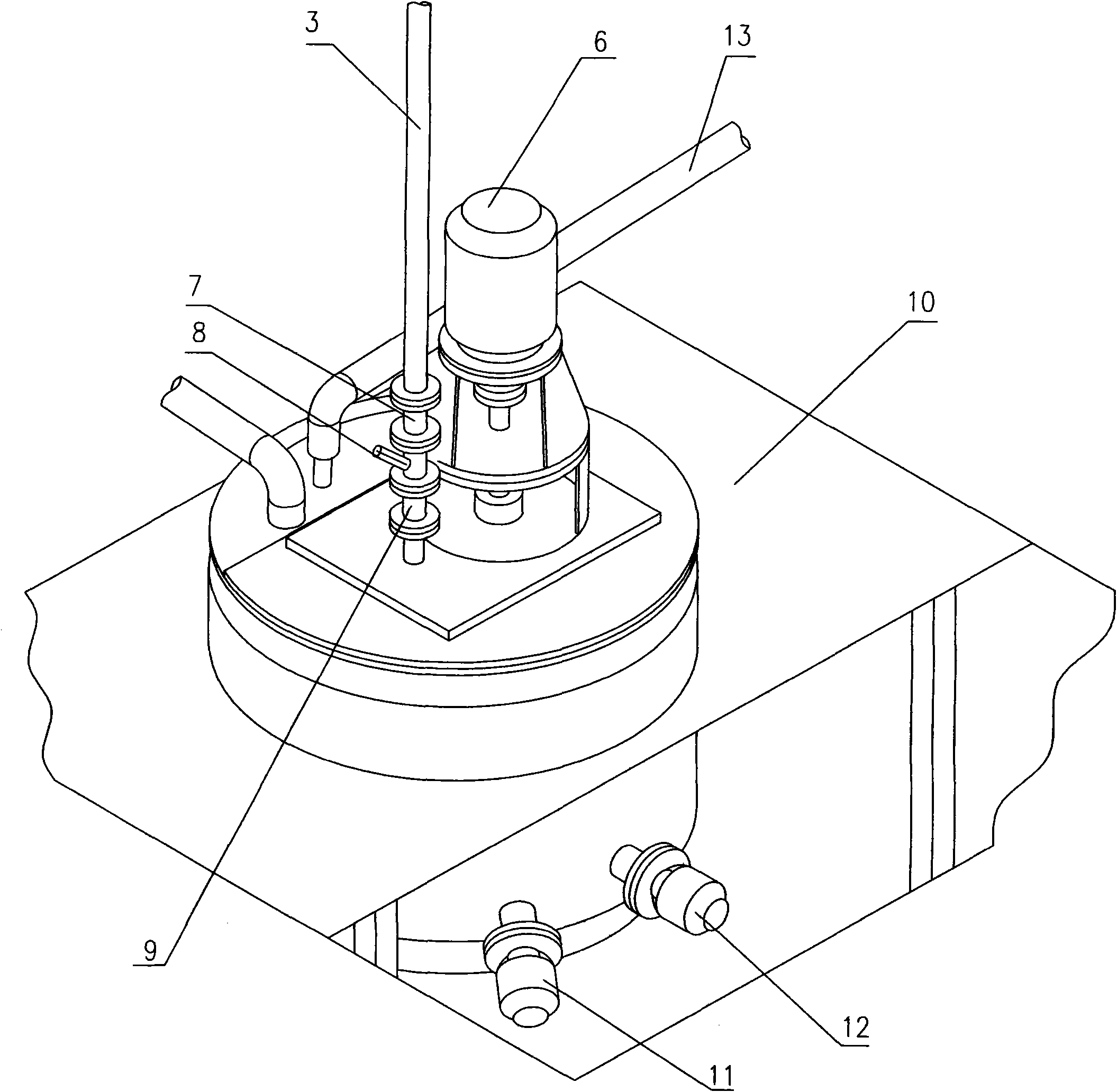 Pumping device and system for jet stirring of ammonium nitrate solution