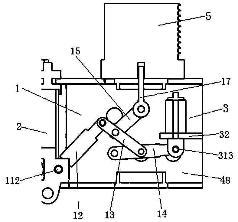Three-phase circuit breaker and its operating mechanism with finished products of each phase