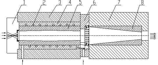 High-temperature high-pressure combustion structure of pure oxygen combined heat carrier generator