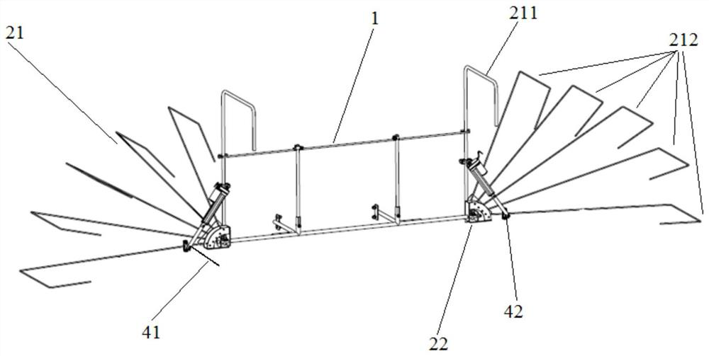 Folding type windproof device and seedling throwing machine