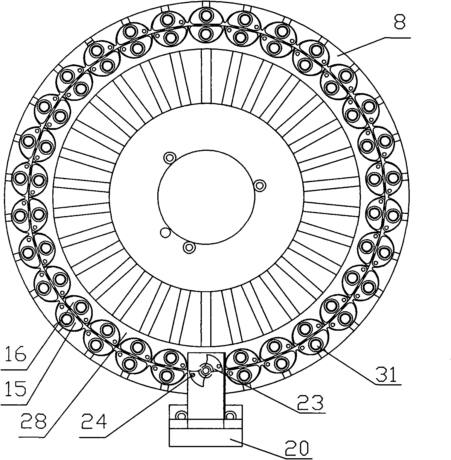 Inner ring and outer ring double flow line structure for fully-automatic immunity analyzer