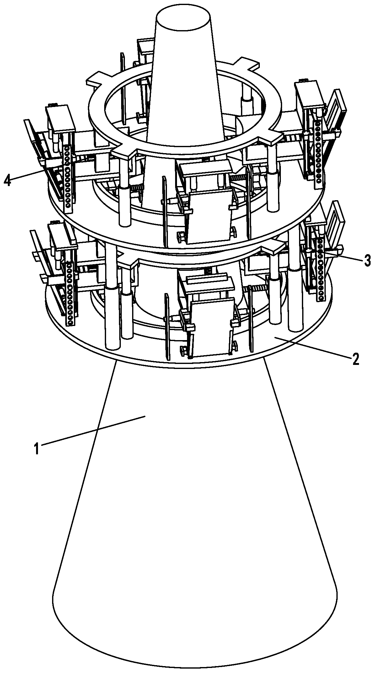 A wireless communication base station and an automatic adjustment construction method of the base station