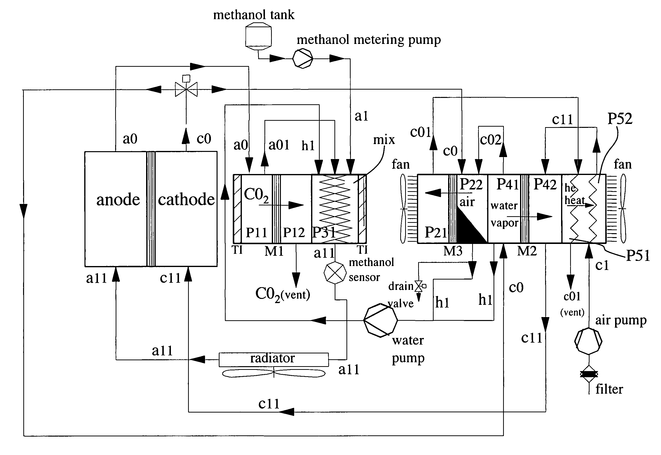 Water management in a direct methanol fuel cell system