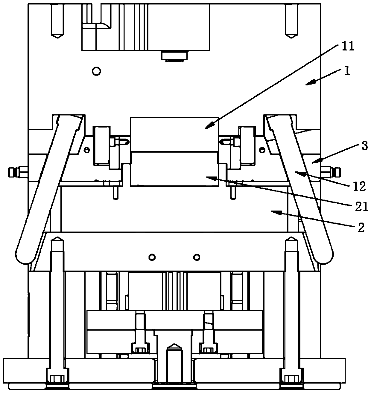 Die with telescopic handle mechanism