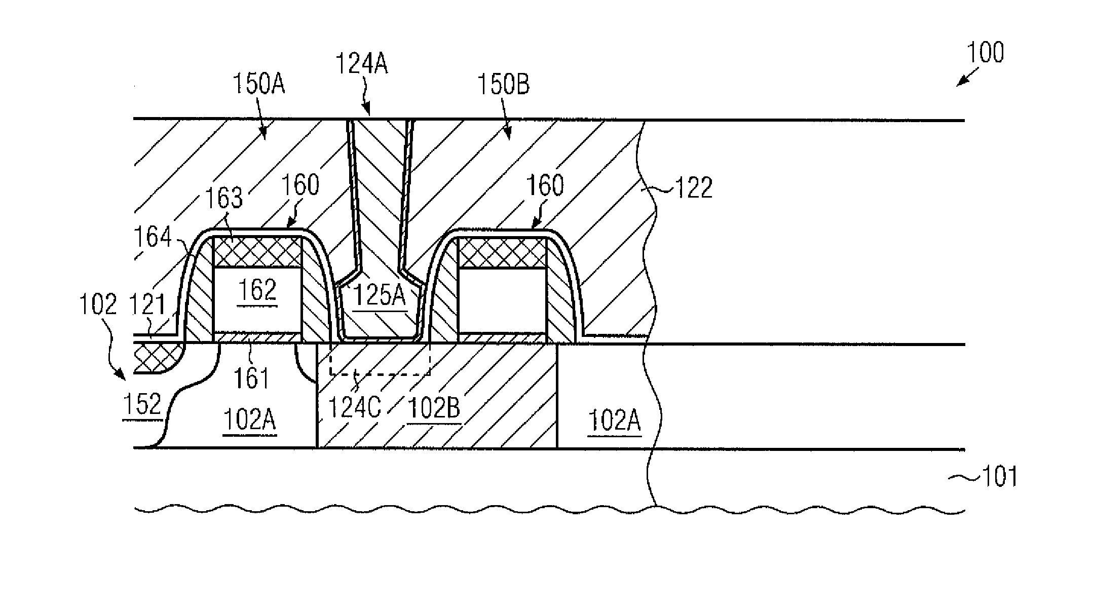 Semiconductor device comprising a buried capacitor formed in the contact level