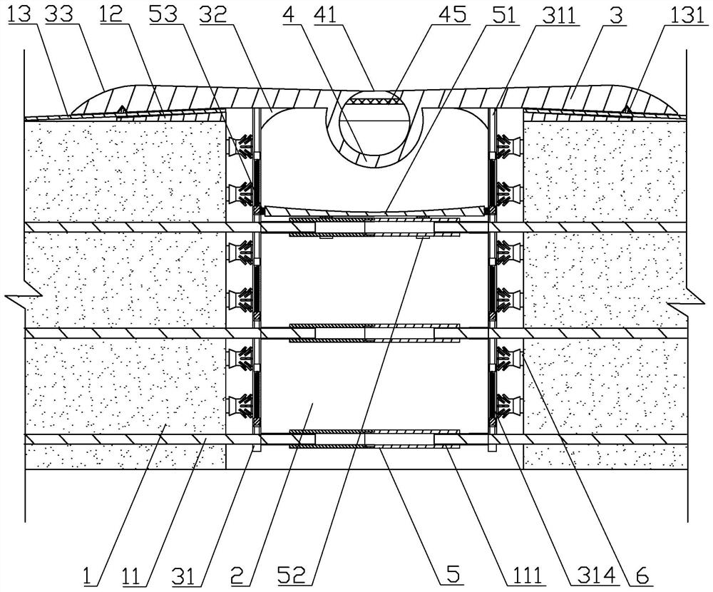 A post-pouring tape waterproof structure and its construction method