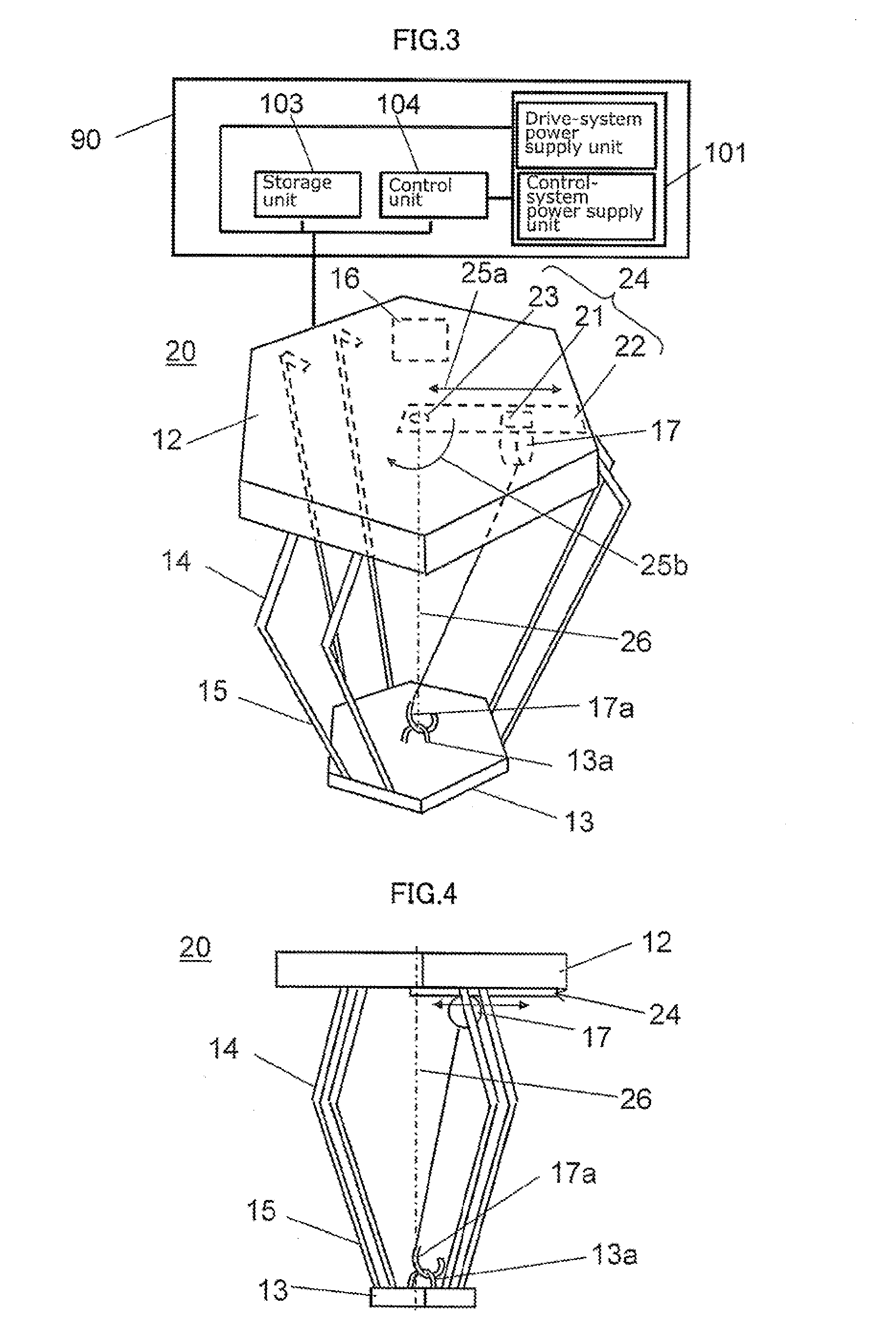 Parallel link robot, and method of teaching parallel link robot