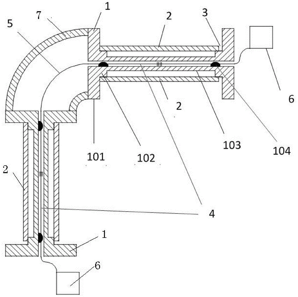 Bidirectional Long Gauge Fiber Bragg Grating Strain Sensor