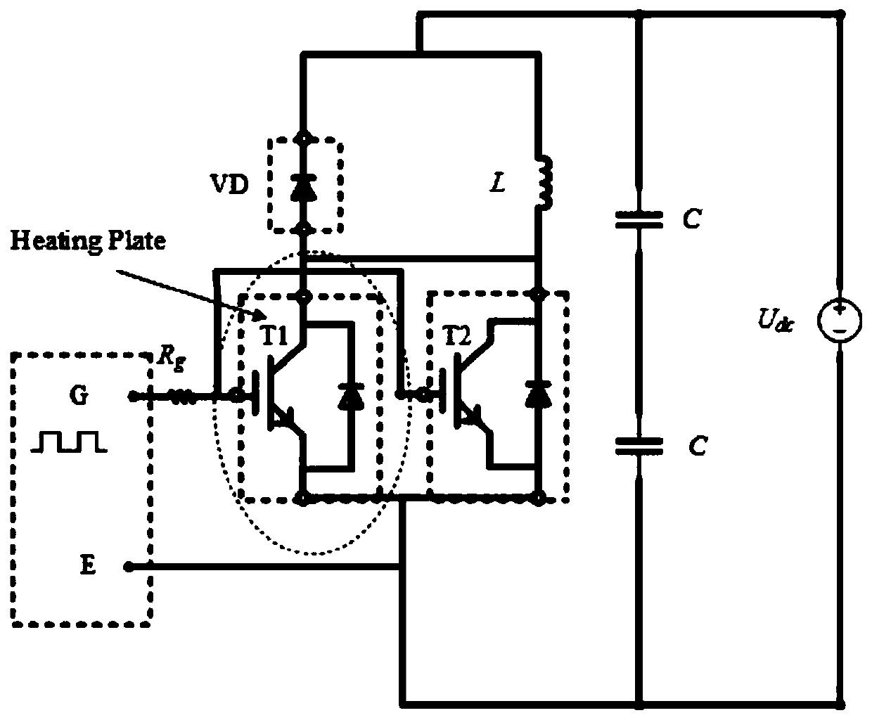 Control method for keeping thermal stability of parallel IGBTs based on frequency inflection point