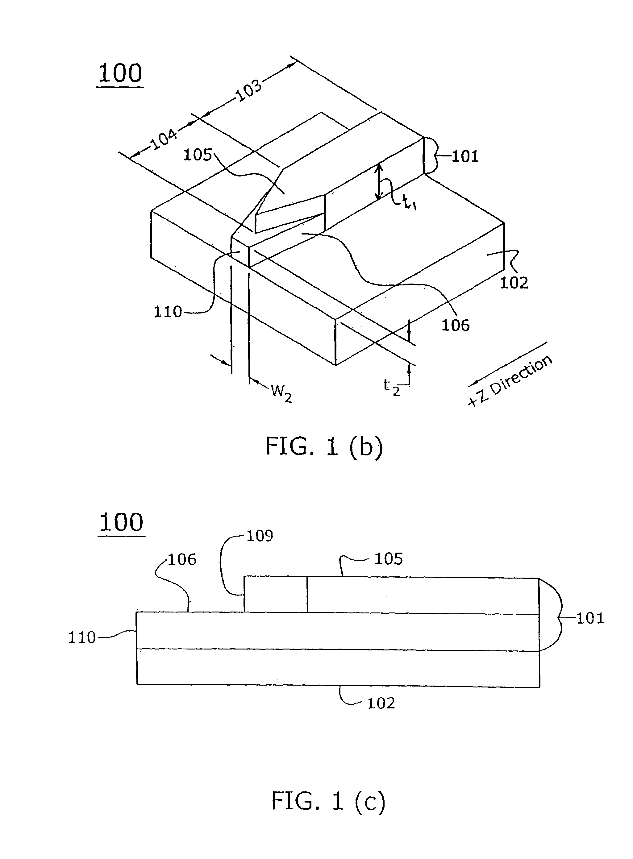 Optical waveguide termination with vertical and horizontal mode shaping