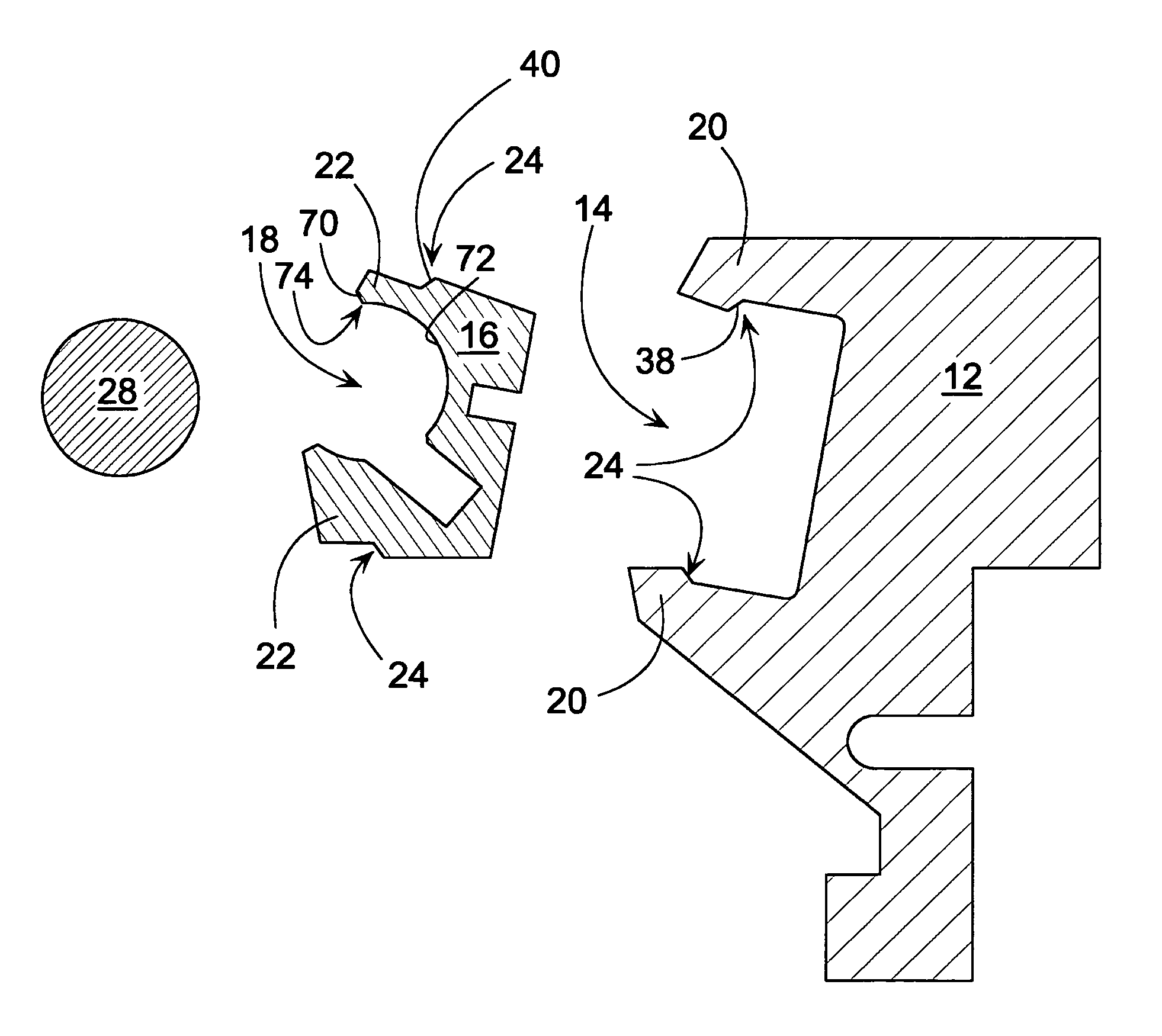 Rod cradle, instert to be used in a rod cradle, and method for inserting a rod in a rod cradle