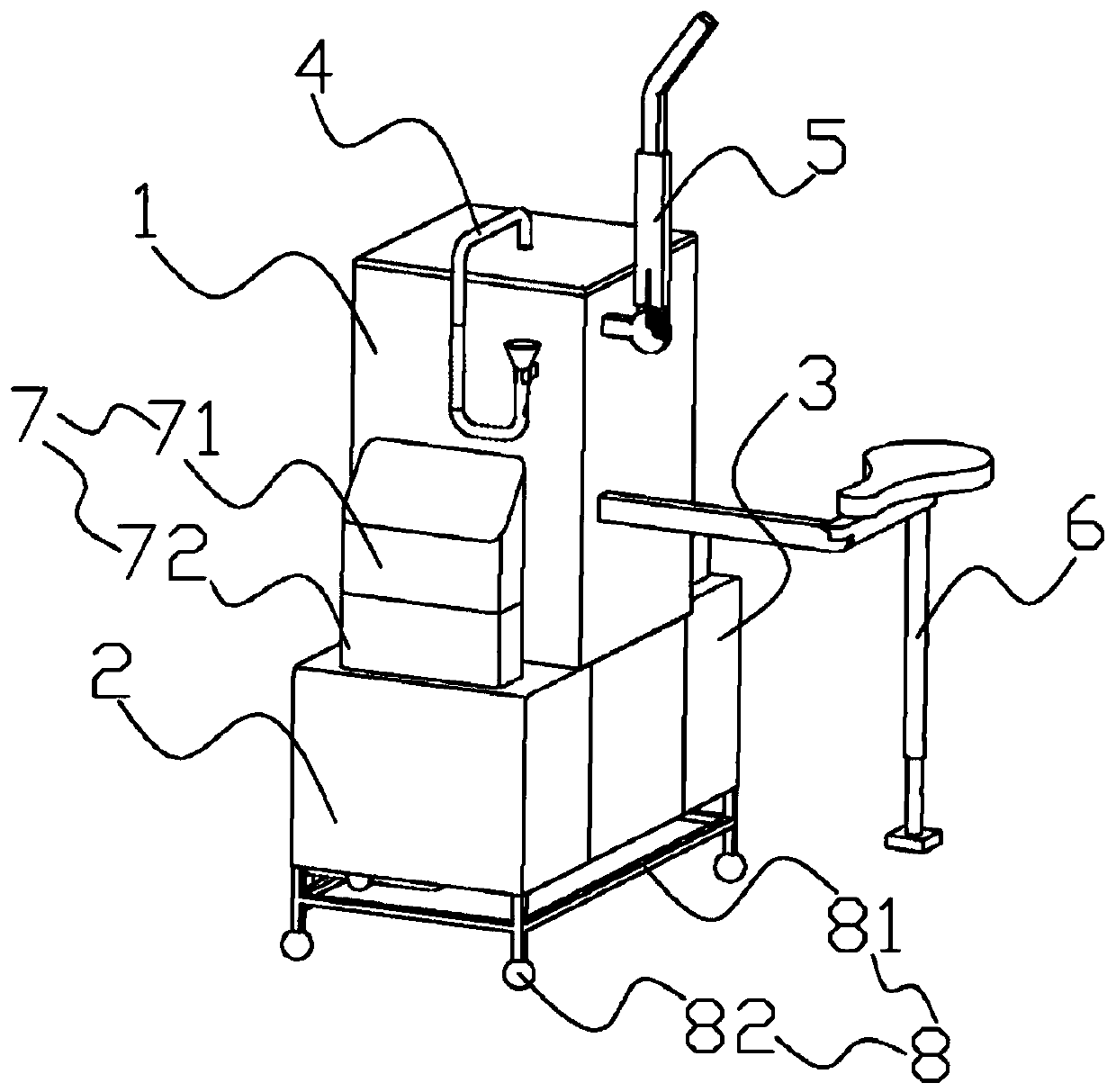 Vomiting nursing device for digestive department