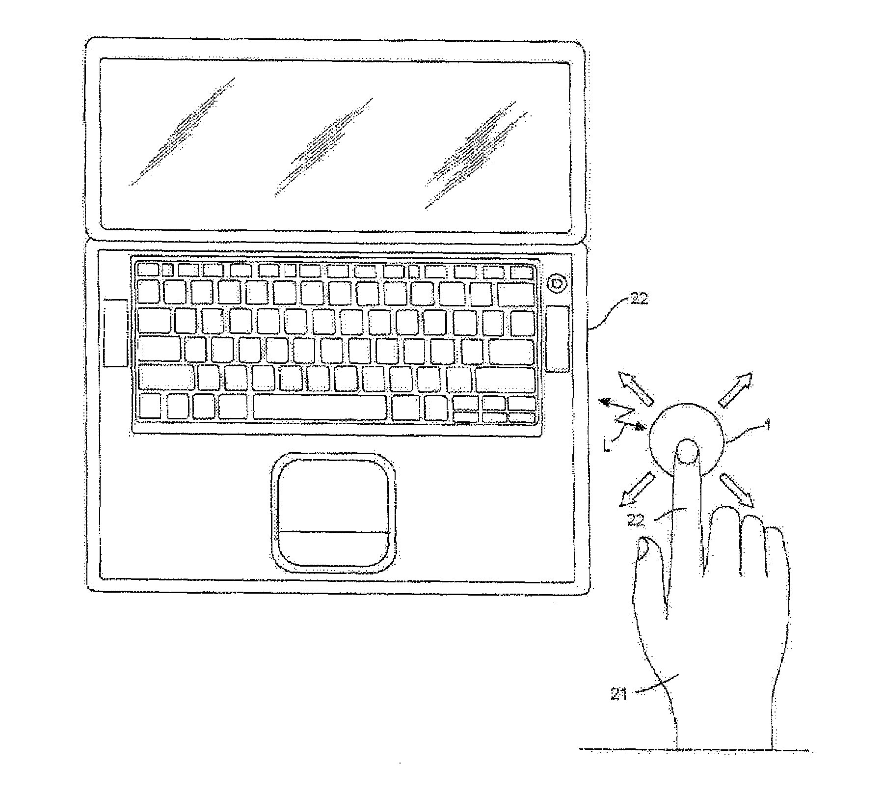 User operable pointing device such as mouse