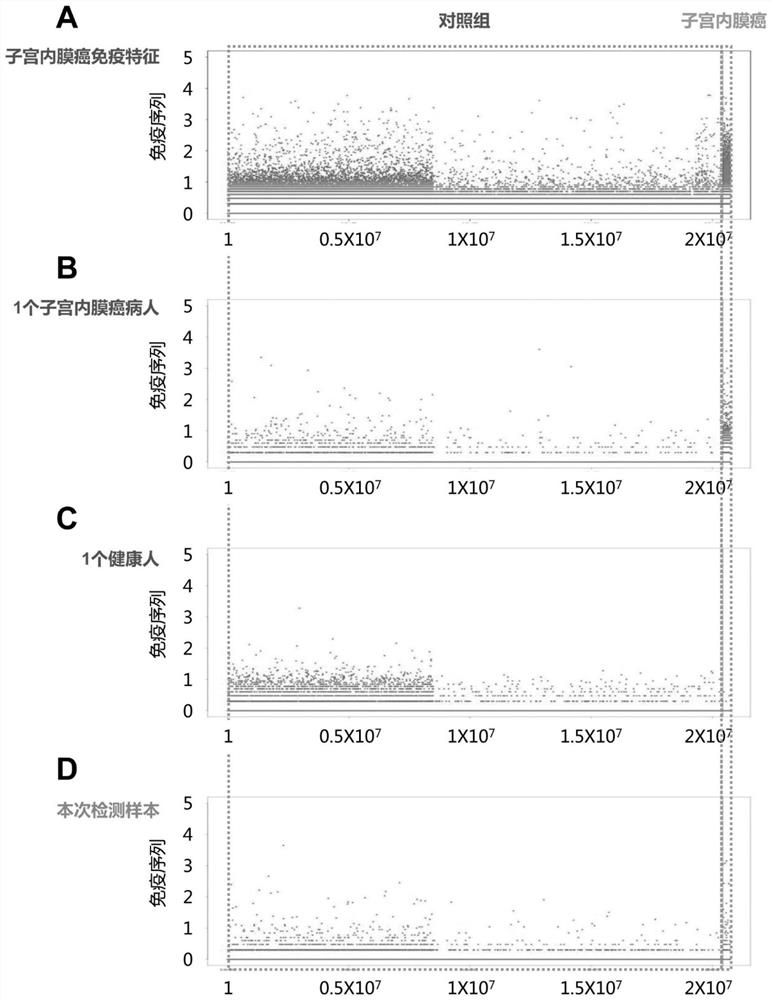 Peripheral blood TCR marker for endometrial cancer and detection kit and application thereof