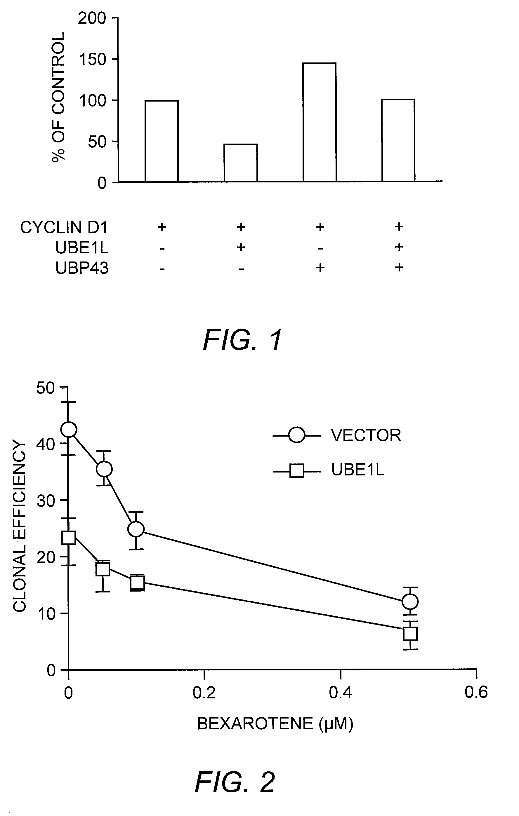 Compositions and methods for preventing and treating cancer via modulating UBE1L, ISG15 and/or UBP43