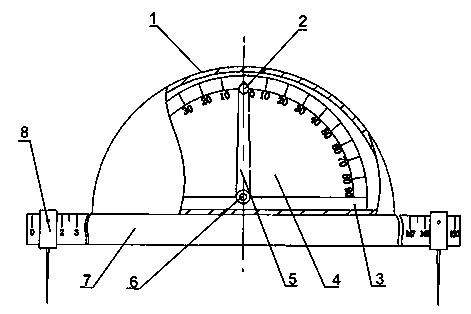 Measuring instrument capable of measuring rail distance and rail angle at the same time