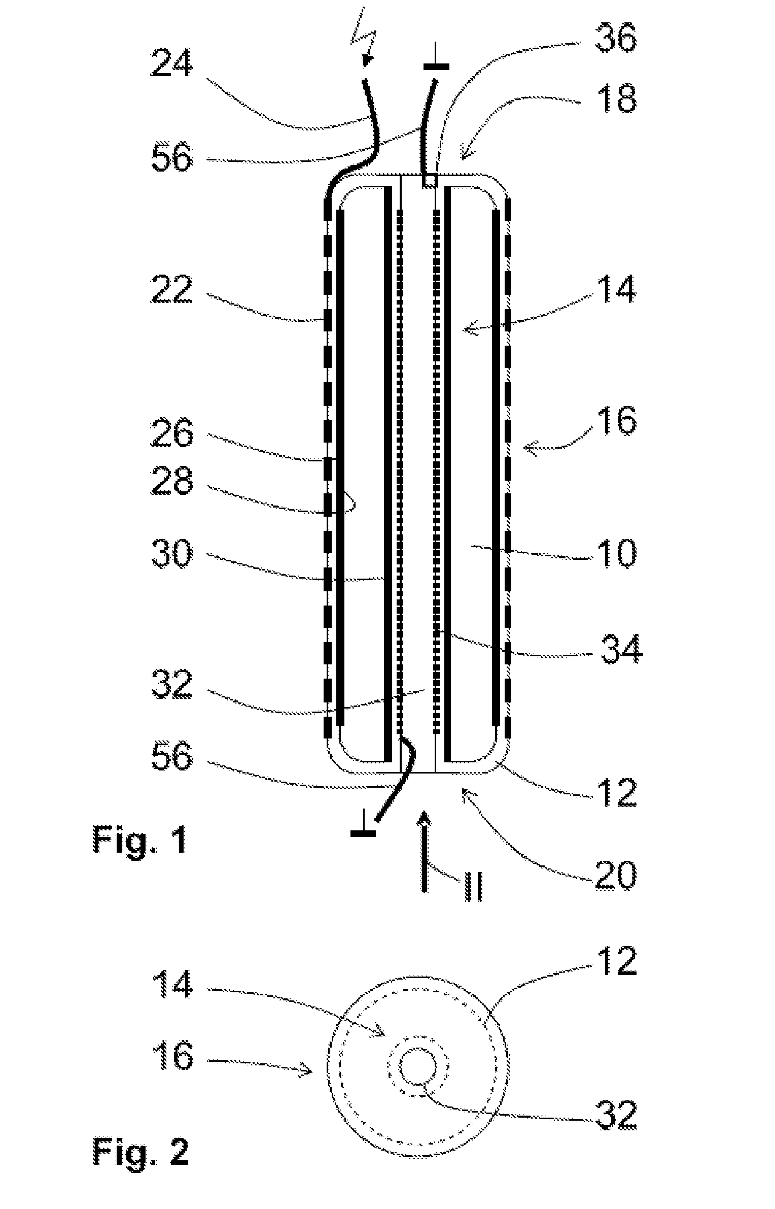 Dielectric barrier discharge lamp device, and optical fluid treatment device provided with the dielectric barrier discharge lamp device