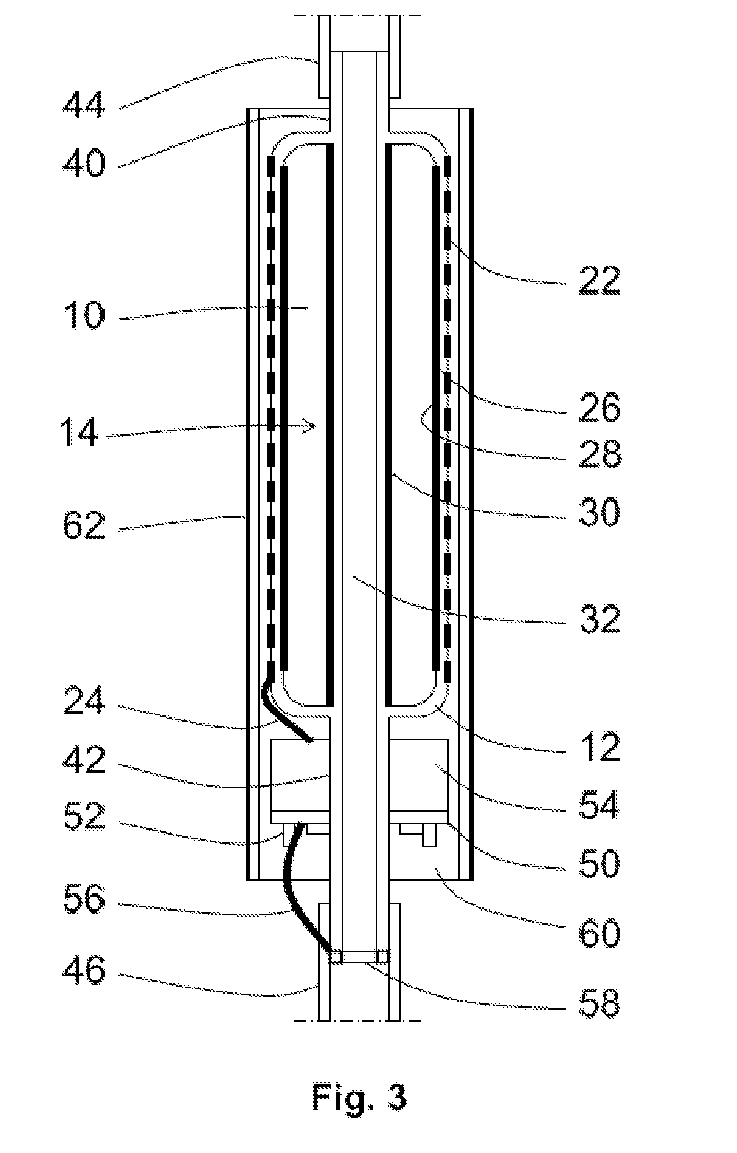 Dielectric barrier discharge lamp device, and optical fluid treatment device provided with the dielectric barrier discharge lamp device