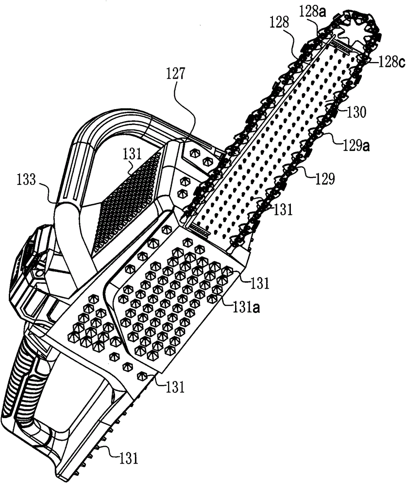 A Lithium Electric Chainsaw Containing a Conjugated Backbow for Self-Sharpening the Saw Blade