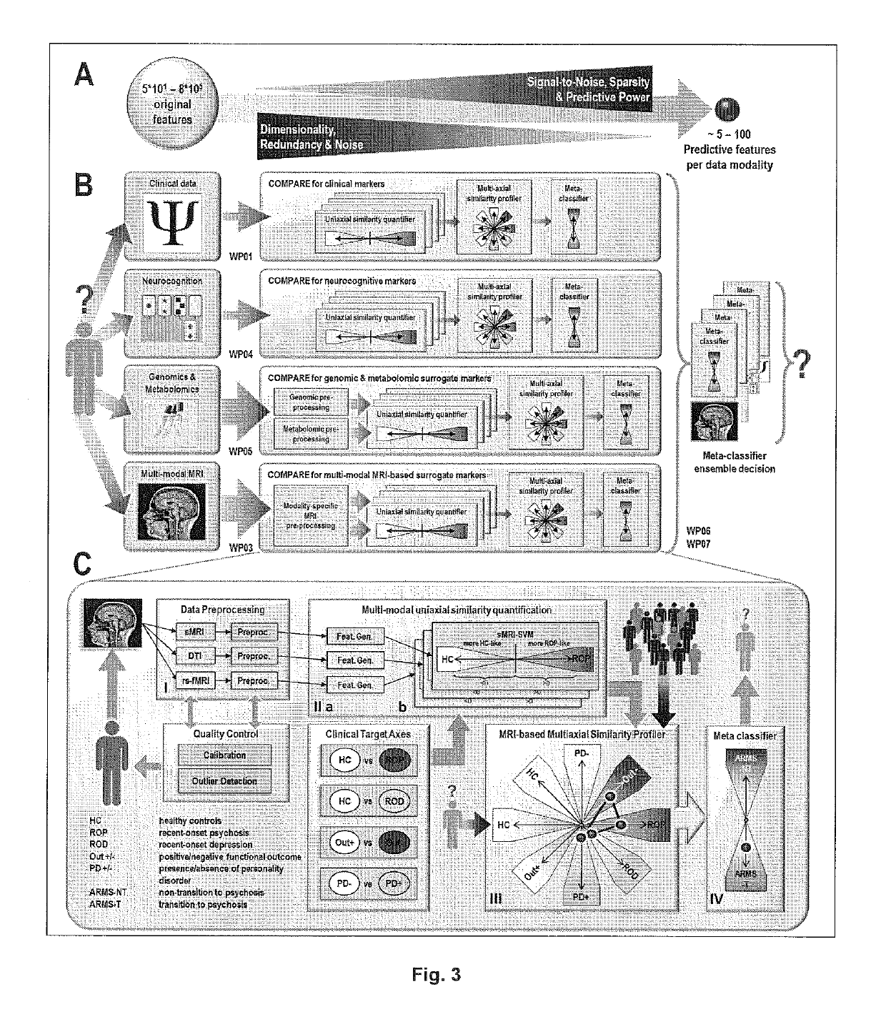 Adaptive pattern recognition for psychosis risk modelling