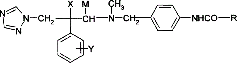 Antifungal compound of substitution benzyl triazole alcohols