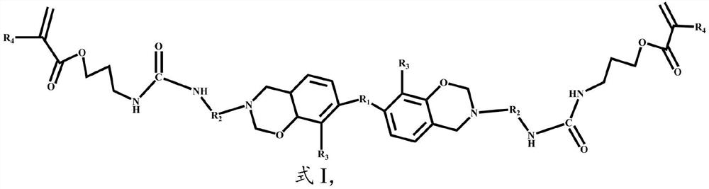 Preparation method and application of benzoxazine capable of being rapidly photo-cured, and photo-cured benzoxazine resin