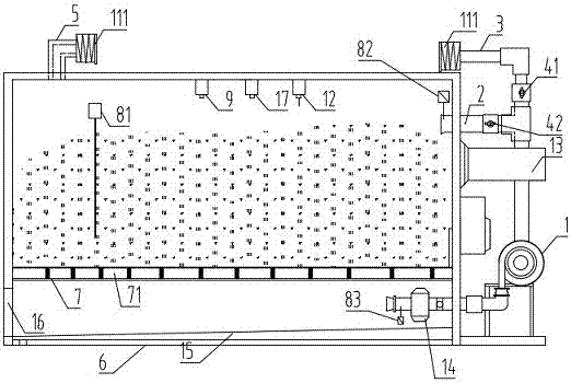 Container type edible fungi base material fermenting device and method