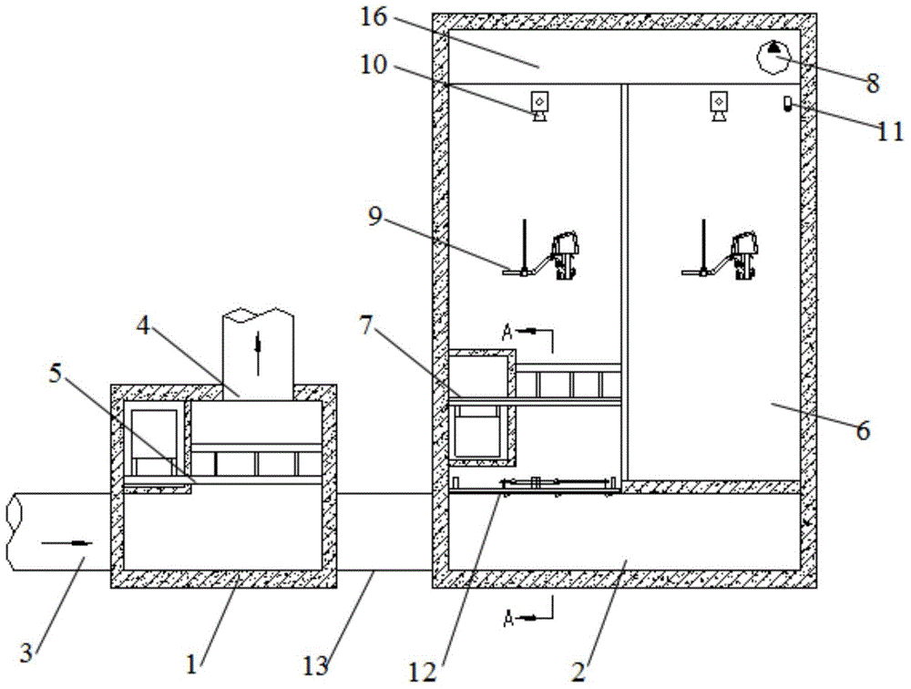 Separate system type initial rainwater regulation and storage pool