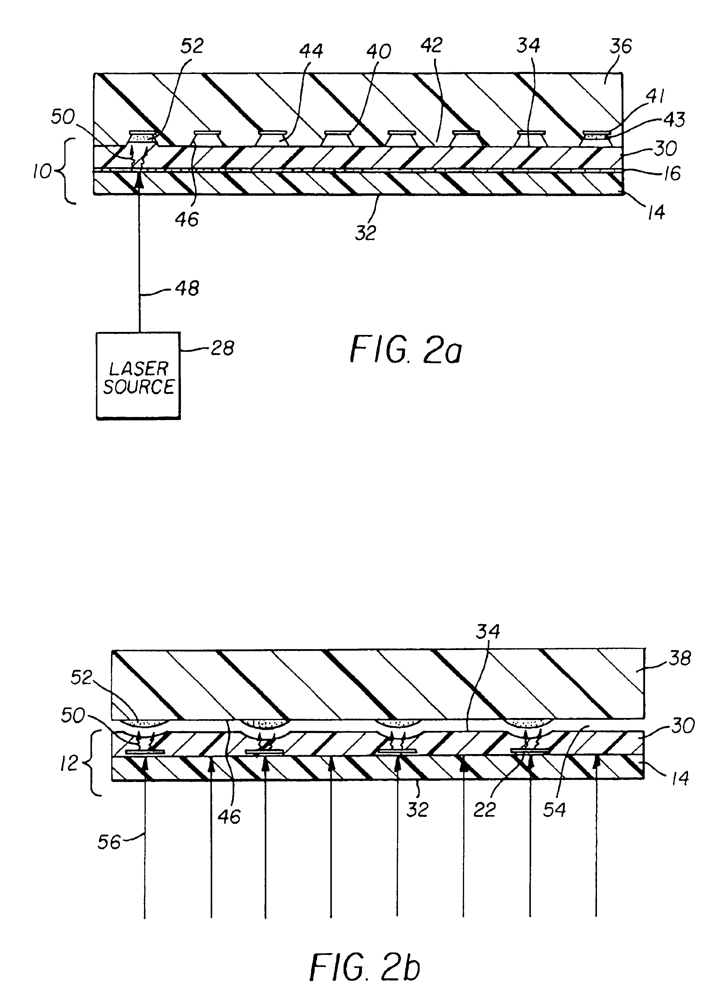 Laser thermal transfer from a donor element containing a hole-transporting layer