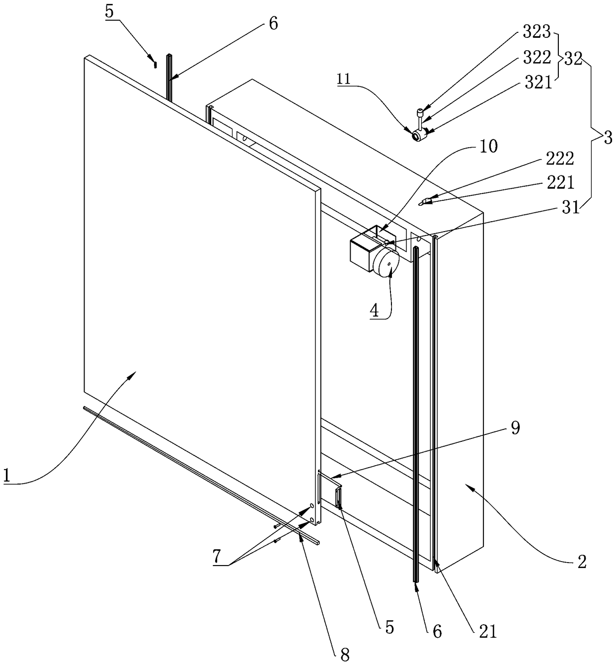 Cabinet door structure and mirror cabinet