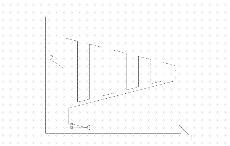 Plane array type electromagnetic sensor with trapezoidal structure