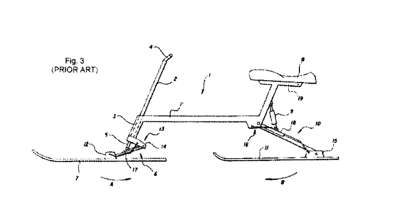 Method and apparatus for control of a collapsible gravity powered snow vehicle