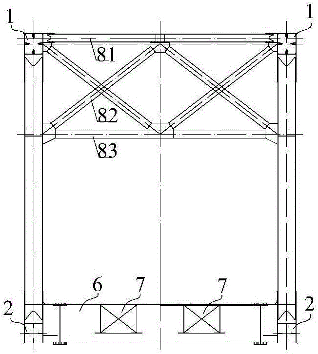 Variable-truss high-steel-truss continuous beam with varying lower chord curve