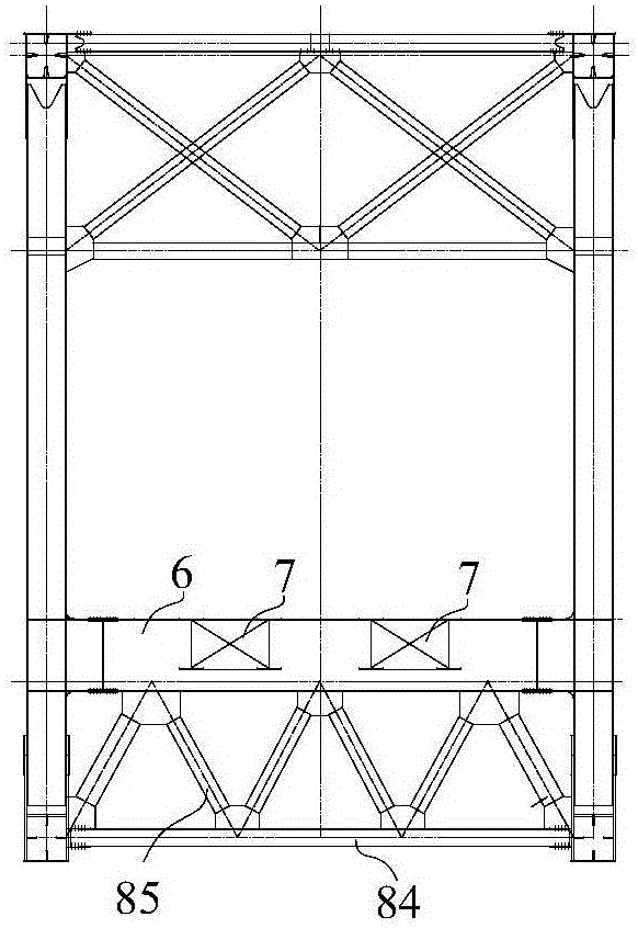 Variable-truss high-steel-truss continuous beam with varying lower chord curve
