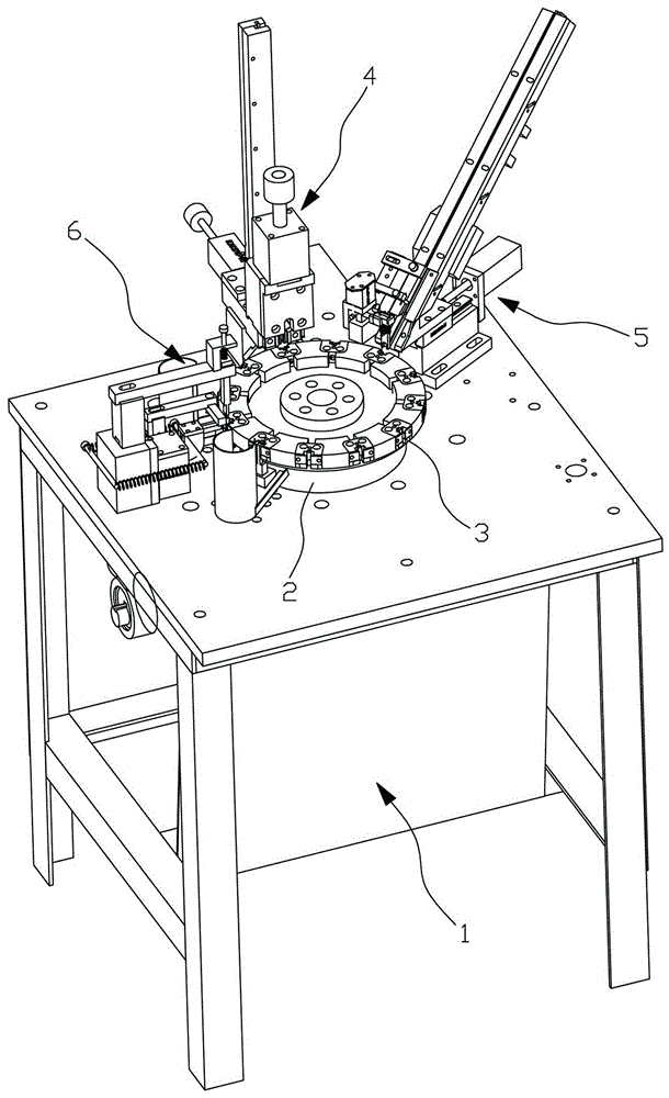 Assembling machine for automatically hanging pull tabs on the elephant trunk