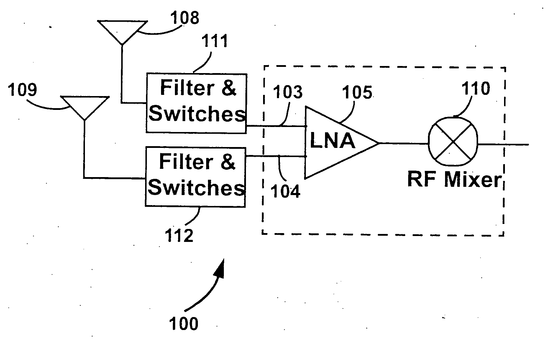 Dual-band CMOS front-end with two gain modes