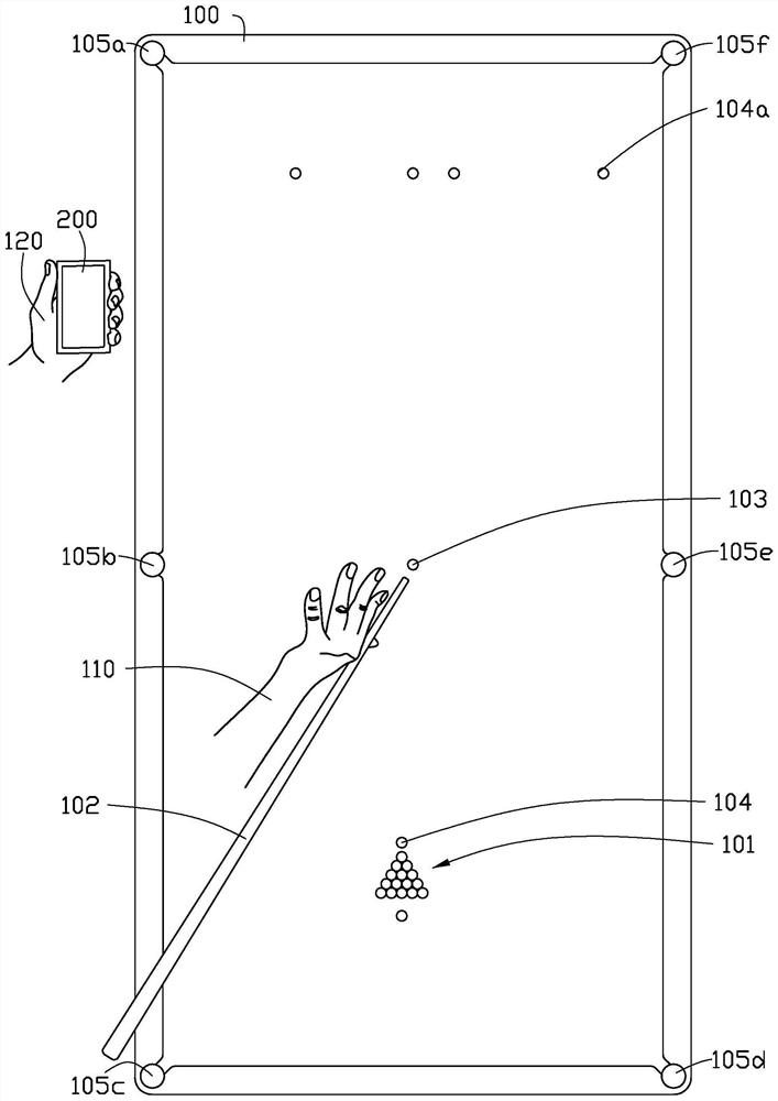 Billiard hitting assisting method, billiard hitting assisting system, and portable electronic device