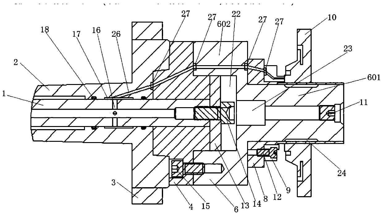 A rear-pull self-centering hydraulic clamp with airtight detection