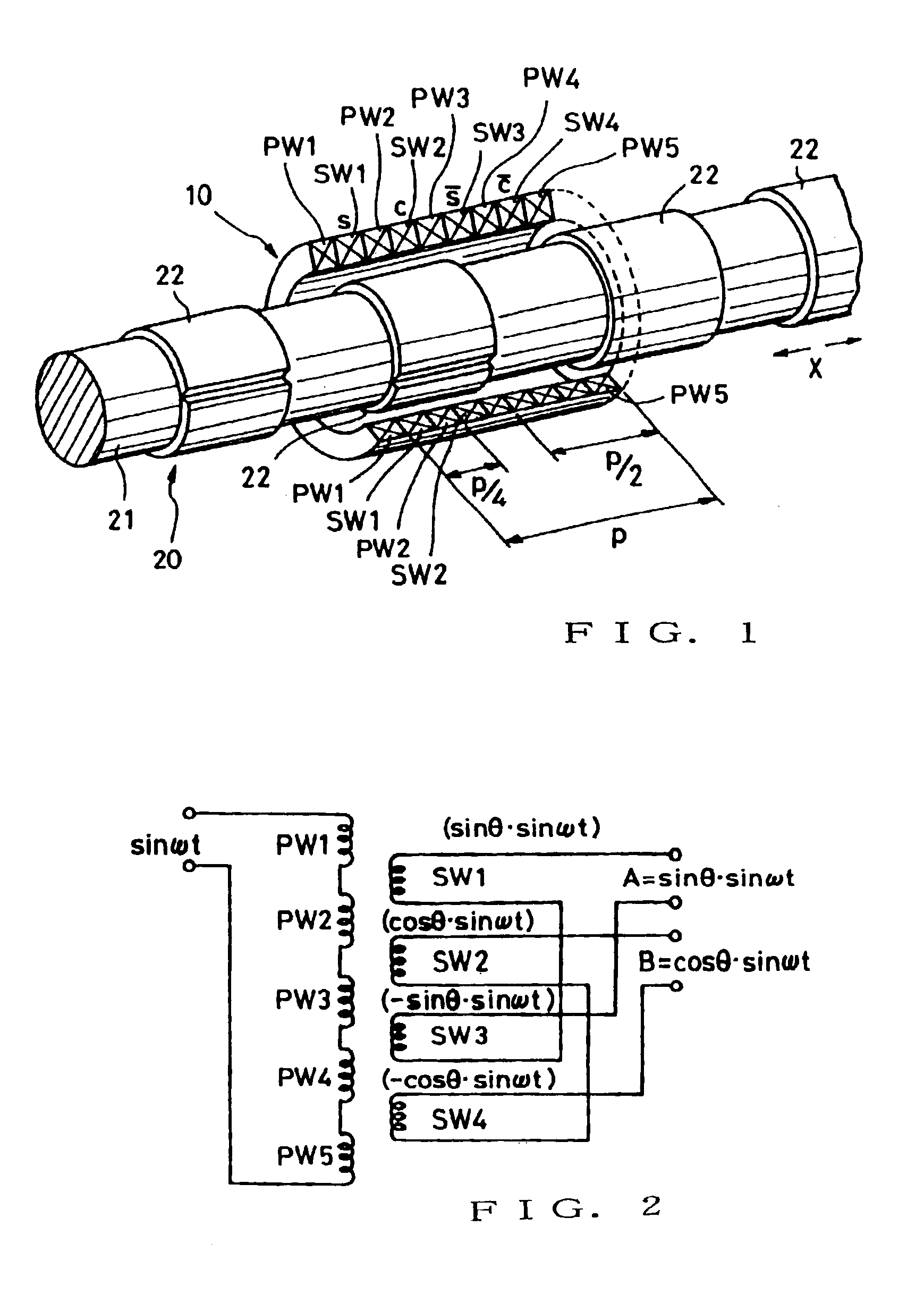 Phase difference detection device and method for a position detector