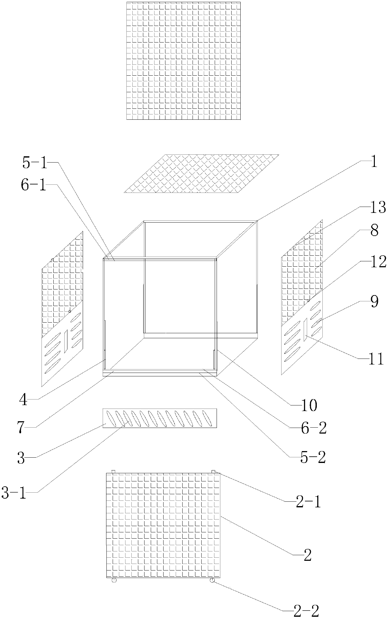 A kind of cage device for flat raising experiment of animals